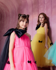 Rochie Eleganta fete, cu fundite negre - 10 ani si 11 ani - LIVRARE 24H
