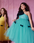 Rochie Eleganta fete, cu fundite negre - 10 ani si 11 ani - LIVRARE 24H