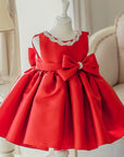 Rochie rosie eleganta din tafta pentru fete - Elisabeta