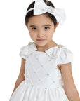 Rochie alba eleganta din tafta pentru fete - Dalila