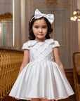 Rochie alba eleganta din tafta pentru fete - Dalila