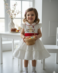 Rochie alba eleganta cu broderie si personalizare - Zara