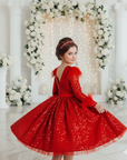 Rochie neagră elegantă din dantelă cu perle și paiete pentru fetițe - Sierra