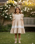 Rochie casual din in cu dantela pentru fete - Evie