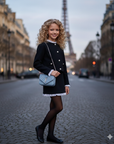Compleu negru casual, fusta si sacou pentru fete - Kim