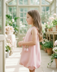 Rochie casual roz cu lalele pentru fete - Casidy