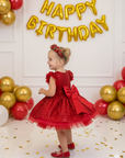 Rochie rosie eleganta din paiete pentru fete - Kiara
