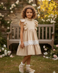 Rochie casual din in cu dantela pentru fete - Evie
