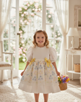 Rochie vintage cu bumbac brodat pentru fete - Elodie