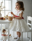 Rochie alba eleganta cu broderie si personalizare - Zara