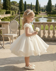 Rochie ivory eleganta cu floricele pentru fete - Aziza