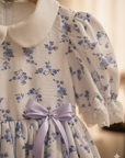 Rochie vintage cu floricele lila pentru fete - June