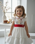 Rochie alba eleganta cu broderie si personalizare - Zara