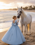 Rochie bleu lunga eleganta, pentru fete - Hadassa