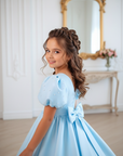 Rochie bleu lunga eleganta din tafta pentru fete - Helen