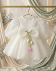 Rochie ivory eleganta cu flori handmade - Kitty