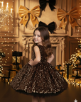 Rochie aurie eleganta din paiete pentru fete - Millie
