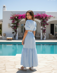 Compleu bleu fusta lunga si top pentru fete - Evelyn