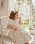 Rochie vintage cu bumbac brodat pentru fete - Elodie