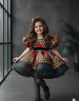 Rochie eleganta din tafta animal print pentru fete - Ruth