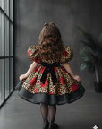 Rochie eleganta din tafta animal print pentru fete - Ruth