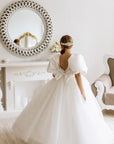 Rochie alba lunga eleganta pentru fete - Niana