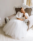 Rochie alba lunga eleganta pentru fete - Niana