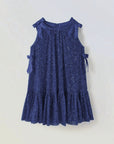 Rochie bleumarin din paiate accesorizata cu fundite pentru fete - 6 ani LIVRARE 24H