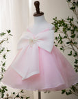 Rochie roz eleganta din organza pentru fete - Erin