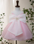 Rochie roz eleganta din organza pentru fete - Erin