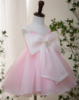 Rochie roz eleganta din organza pentru fete - Erin