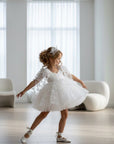 Rochie alba eleganta cu fluturi - Ayla
