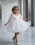 Rochie alba eleganta cu fluturi - Ayla