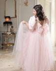 Rochie roz lunga eleganta de ocazie pentru fete - Stephanie