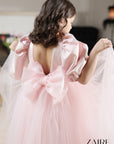 Rochie roz lunga eleganta de ocazie pentru fete - Stephanie