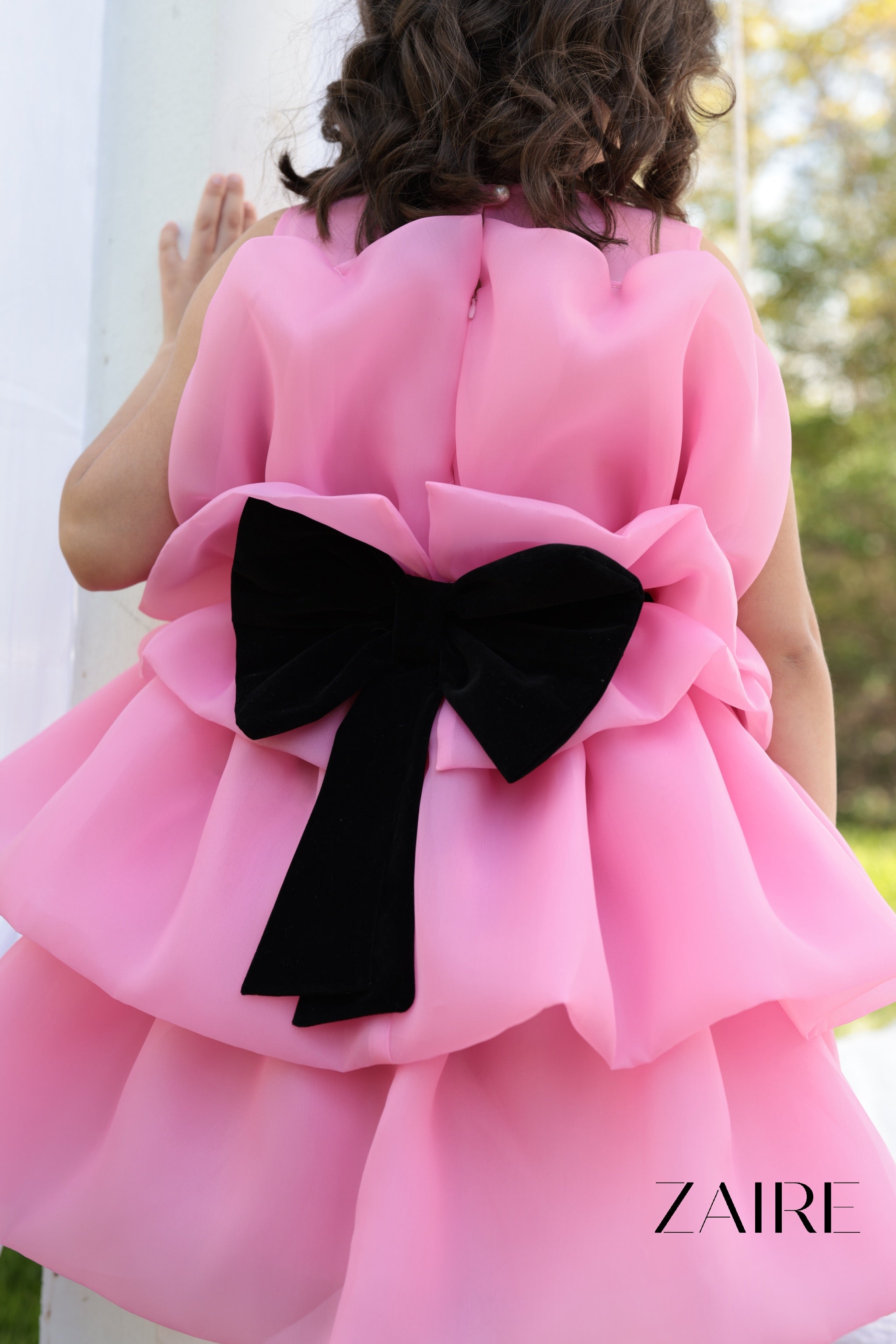 Rochie Fete, Eleganta de Ocazie din organza roz barbie - Kate