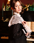 Rochie neagra vintage din stofa tweed - 6 ani, 8 ani - LIVRARE 24H