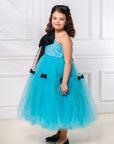 Rochie Eleganta fete, cu fundite negre - 10 ani si 11 ani - LIVRARE 24H