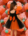 Rochie neagru si portocaliu Halloween Party pentru fete - 07