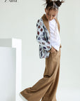 Compleu elegant pentru fete, sacou din paiete si pantalon evazat - Dorly