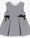 Rochie casual din stofa alb/bleumarin - Paula