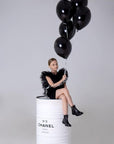 Rochie neagra casual cu volane din tulle pentru fete - Yumi