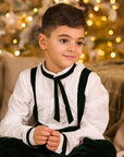 Costum verde elegant din catifea pentru baieti - Peter
