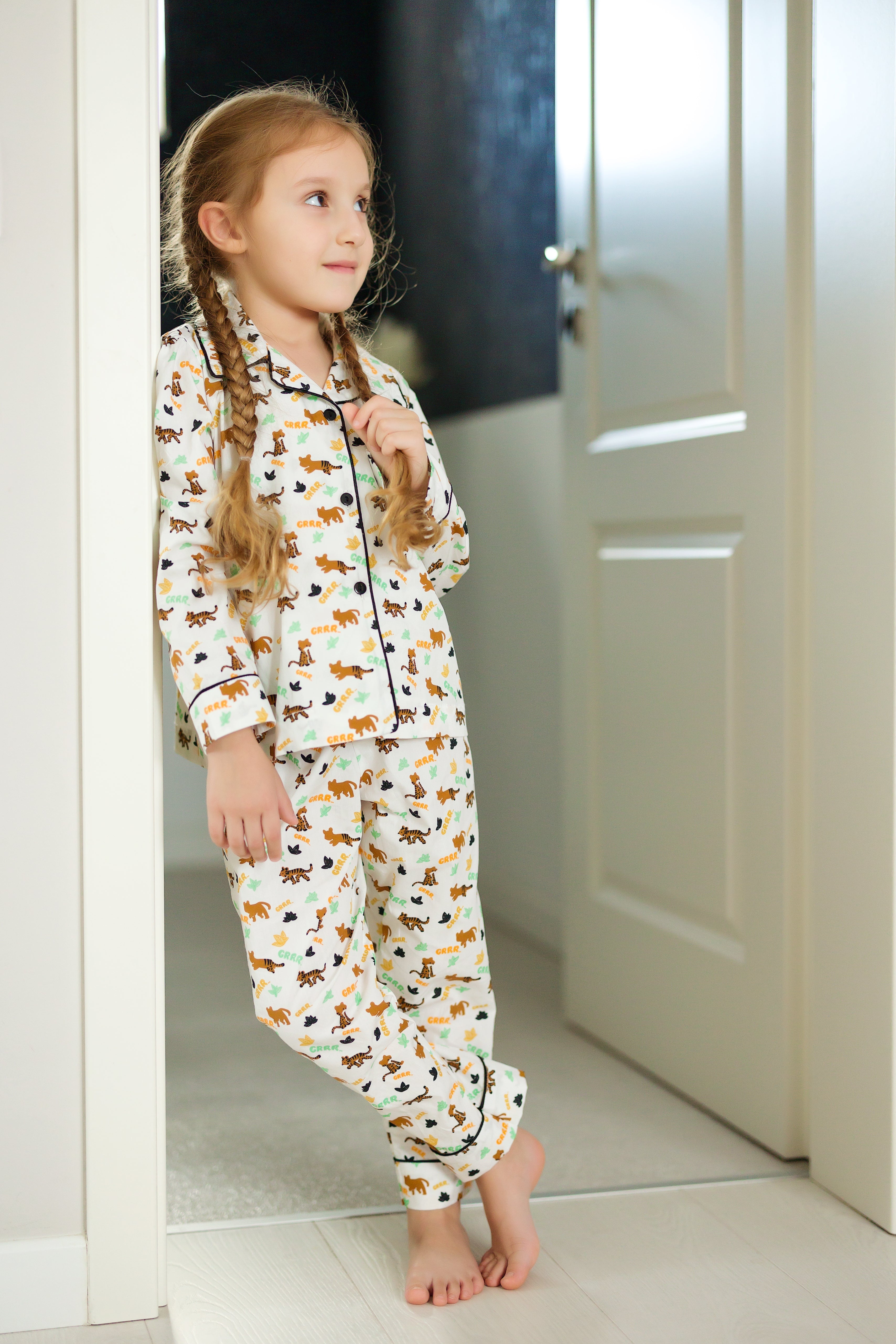 Pijama Copii, imprimeu animale  - Personalizare Broderie