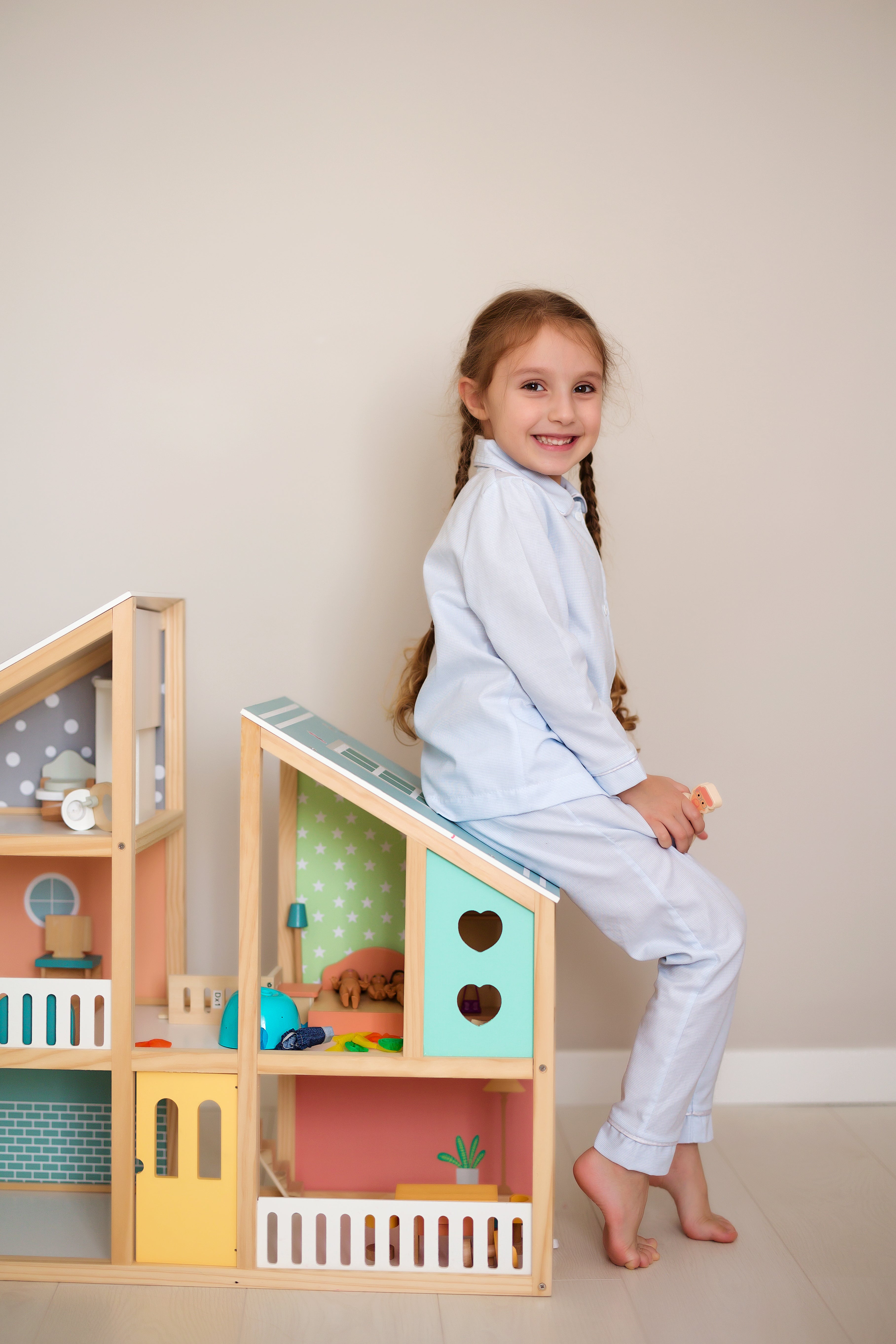 Pijama bleu pentru copii - Personalizare Broderie