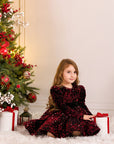 Rochie rosie eleganta din paiete pentru fete - Lois
