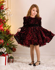 Rochie rosie eleganta din paiete pentru fete - Lois