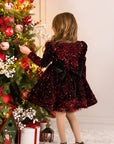 Rochie rosie eleganta din paiete pentru fete - Lois