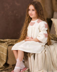 Rochie alba eleganta cu fluturi roz pentru fete - Mabel