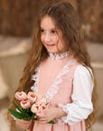 Sarafan roz elegant din in pentru fete - Iris